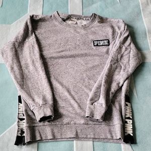 PINK Oversized Sweatshirt With Side Zippers